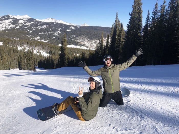 Mike Fitch and Sascha Mueller snowboarding