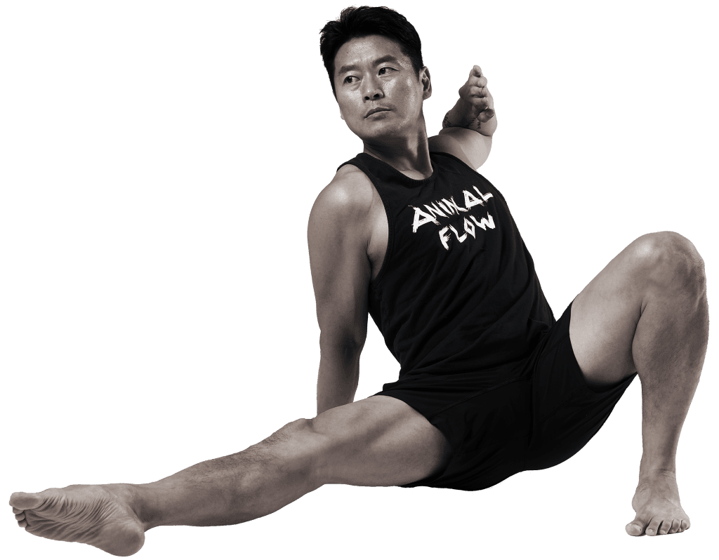 Animal flow instructor demonstrating animal flow forms